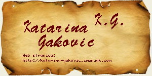 Katarina Gaković vizit kartica
